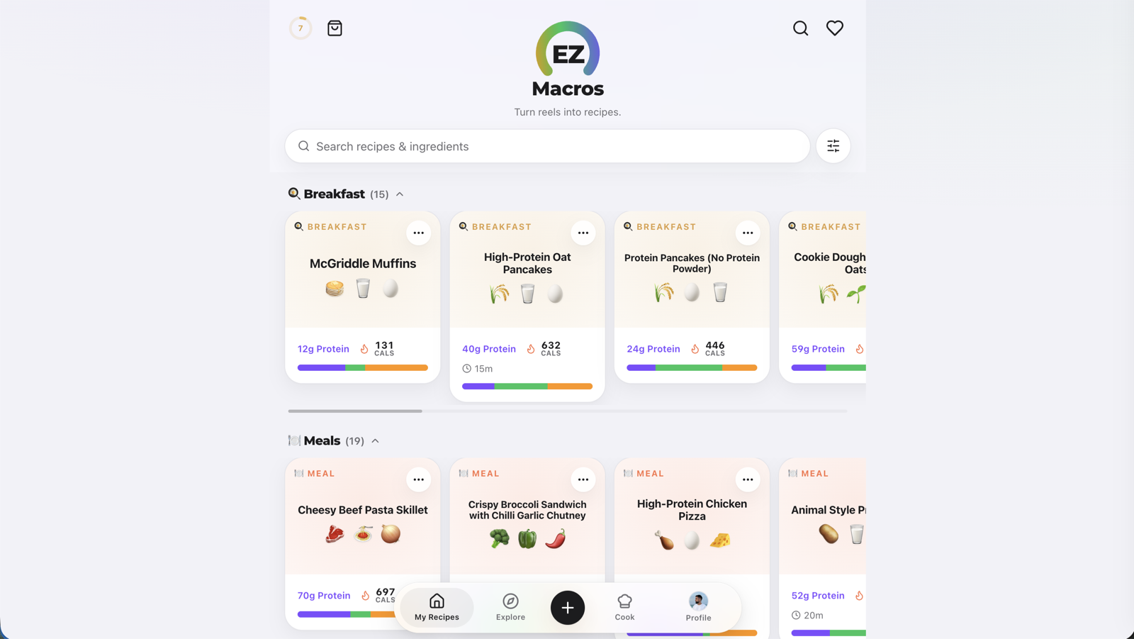 EZ Macros nutrition web app