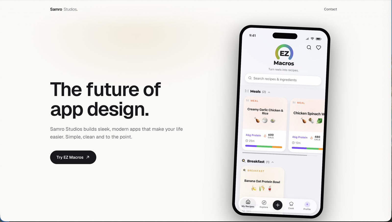 Samro Studios brand website